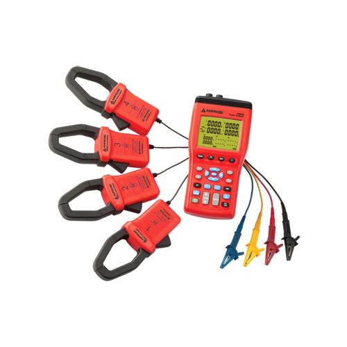 This 3-phase power and energy analyzer offers real-time monitoring, recording, and analysis of 3-phase systems. It measures voltage, current, power factor, phase angle, and power analysis. It features a current clamp for neutral line current measurement and is suitable for housing construction, offices, and small businesses. The device has an internal 512 kB data logger for long-term monitoring, internal measurement memory for 99 individual readings, and a multi-functional measured value display. It can be powered via batteries or an external mains adapter.

